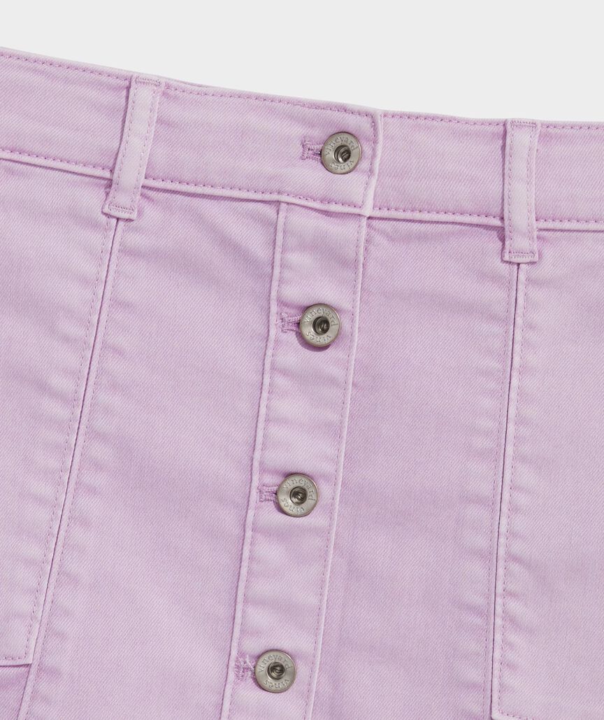 Girls' Garment Dyed Button Front Skirt