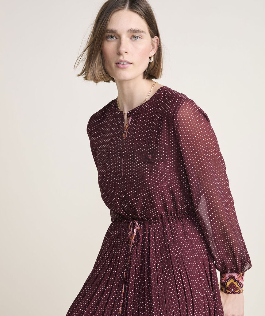 Pleated Midi Shirtdress