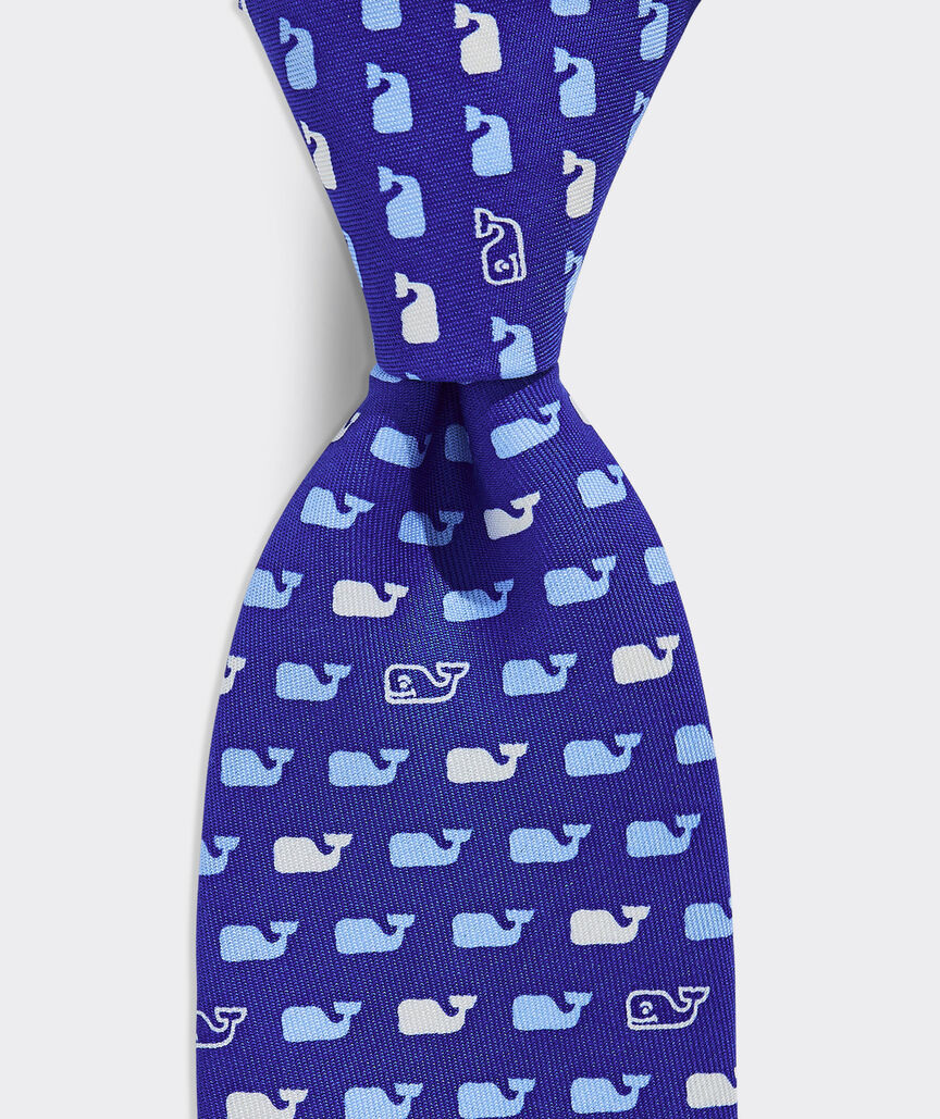 Boys' Back to School Whales Silk Tie