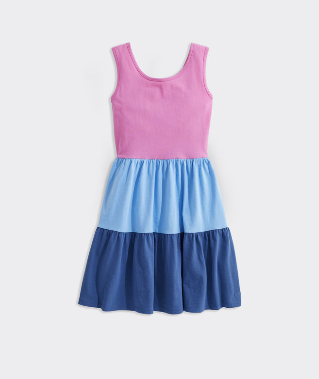 OUTLET Girls' Colorblock Tiered Tank Dress