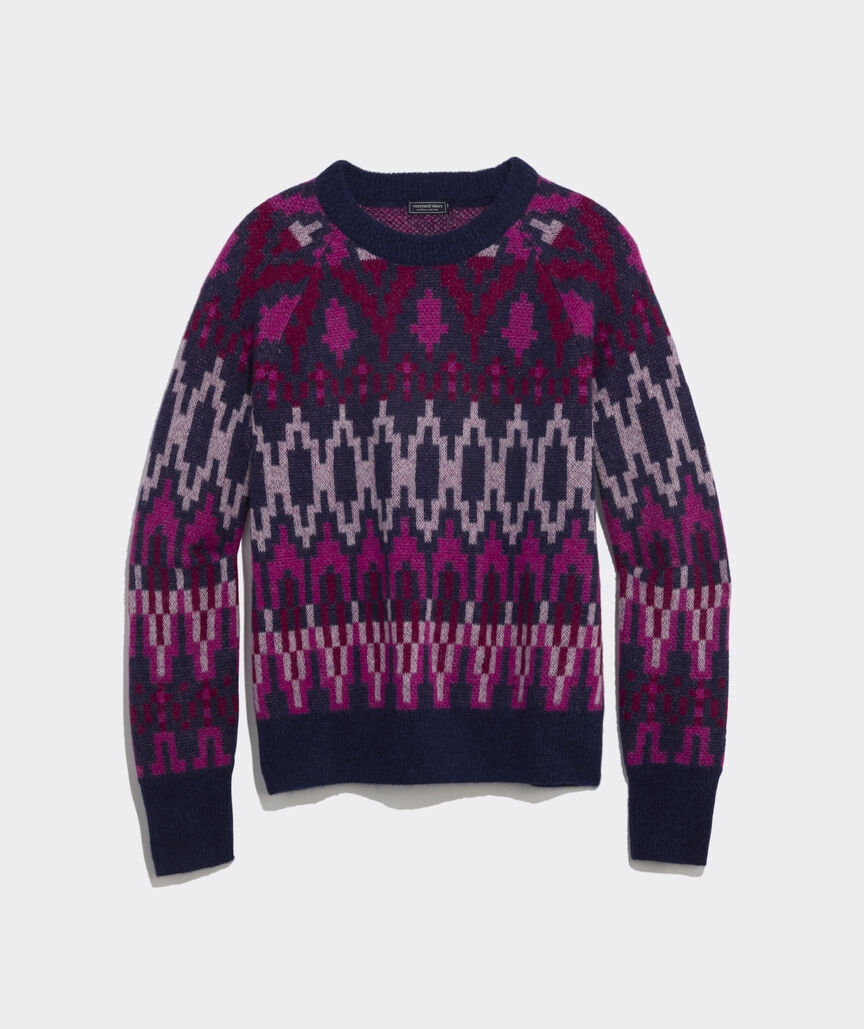 Wool-Blend Fair Isle Crewneck Sweater