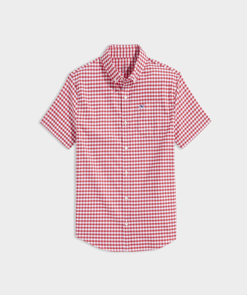 Boys' On-The-Go brrrº Short-Sleeve Gingham Shirt