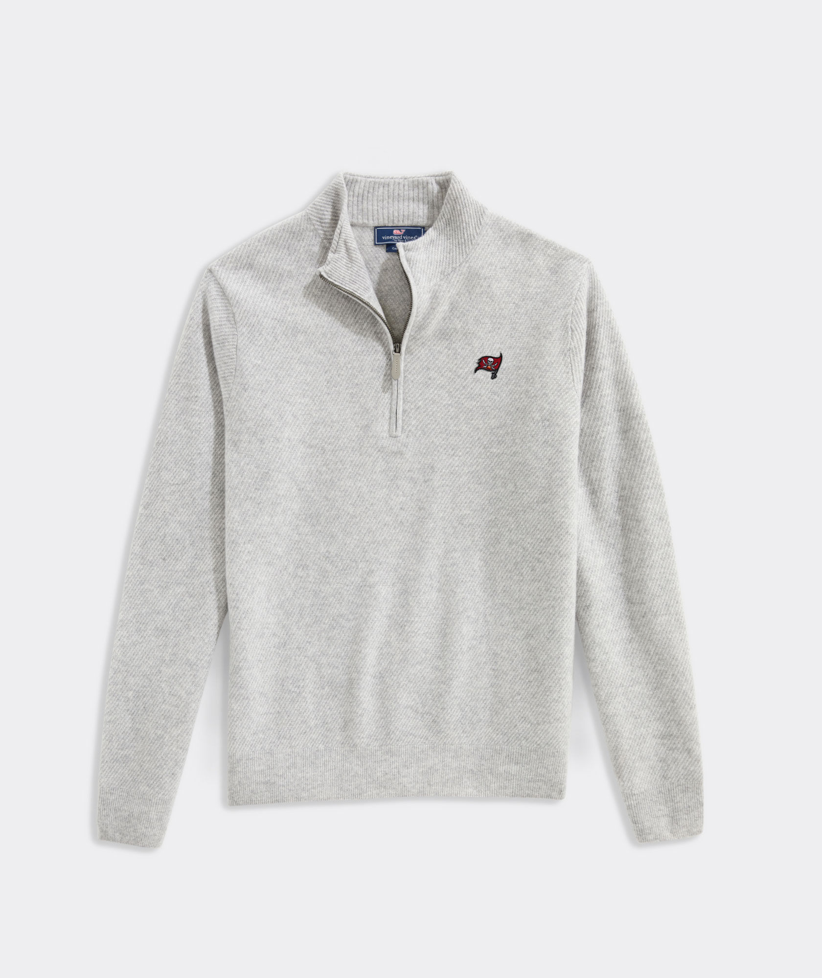 Tampa Bay Buccaneers Vineyard Vines Sankaty Space Dye Half-Zip Top - Gray