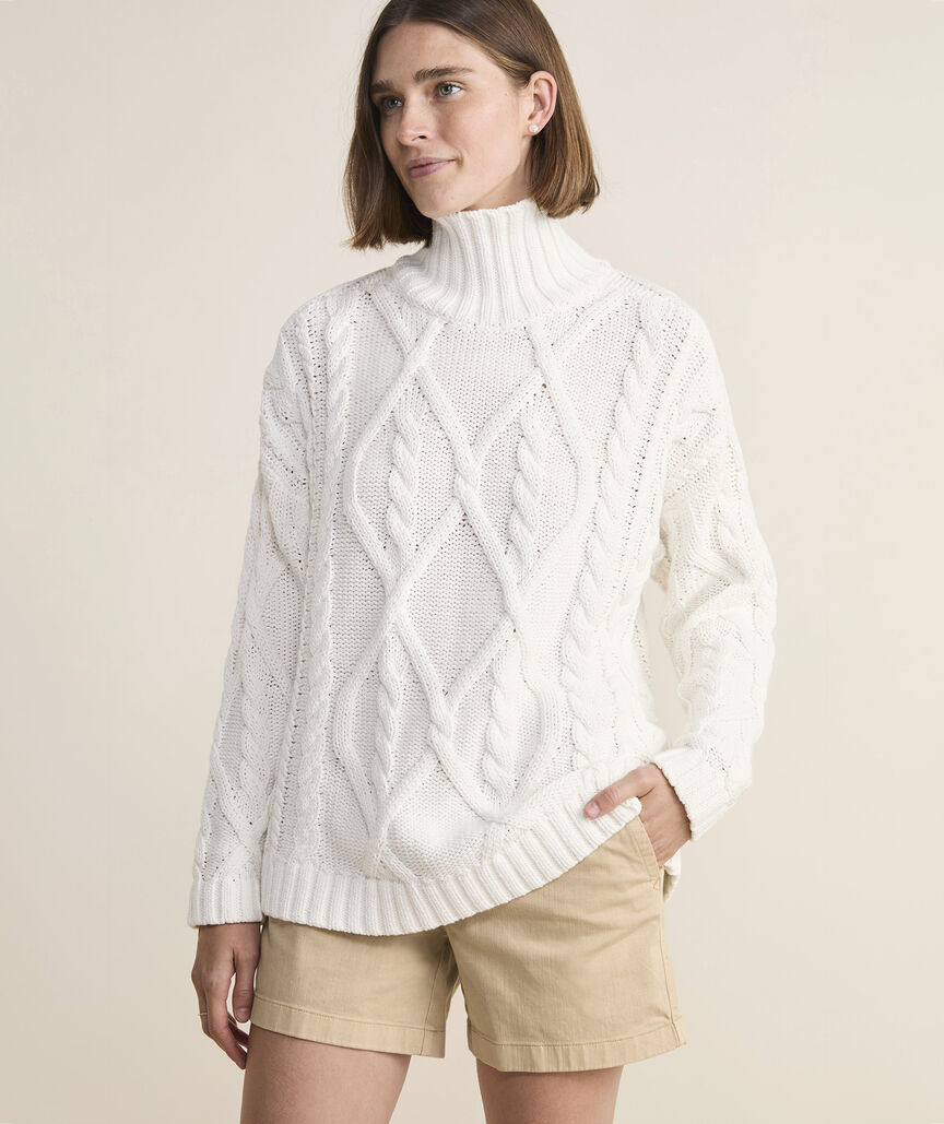 Oversized Fisherman Mockneck Sweater