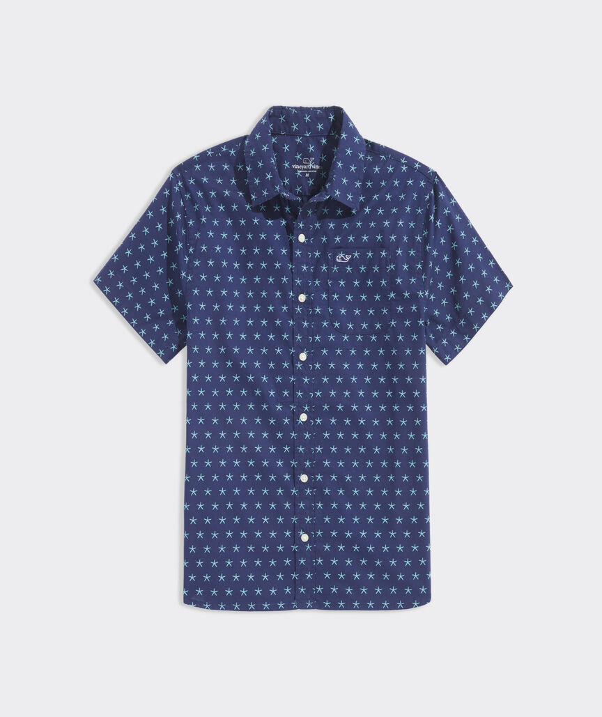 Boys' Cotton Short-Sleeve Starfish Shirt