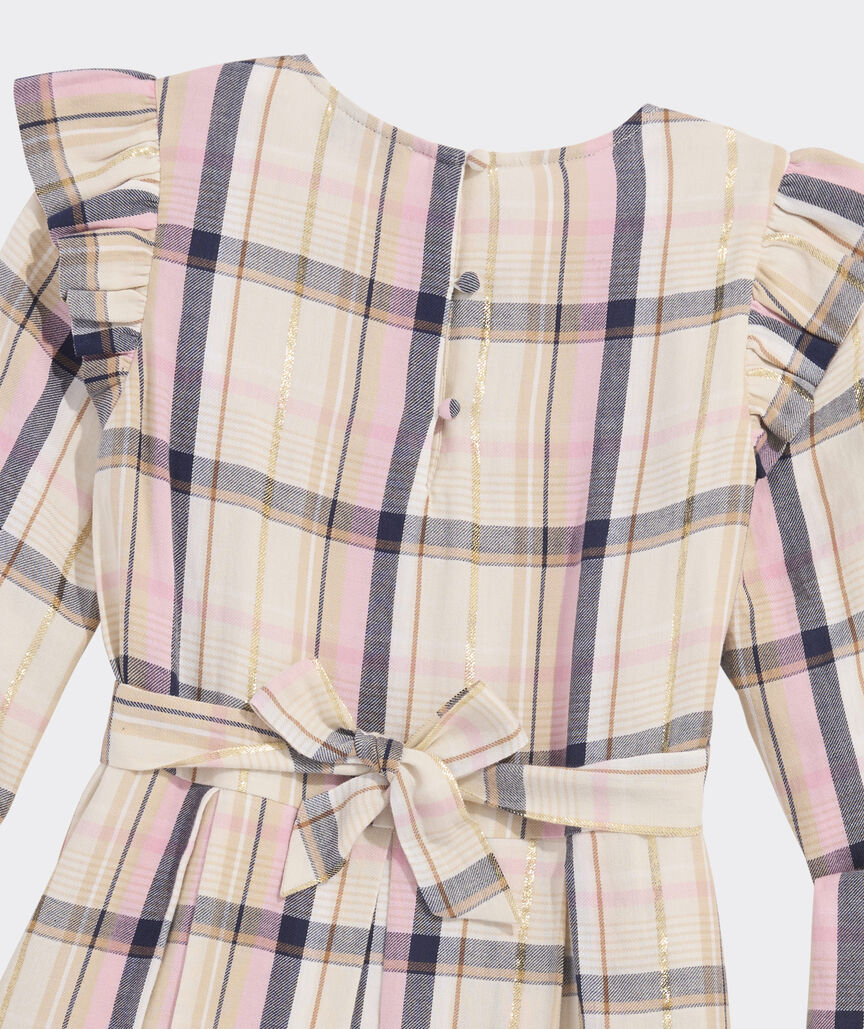 Girls' Pleated Flannel Dress