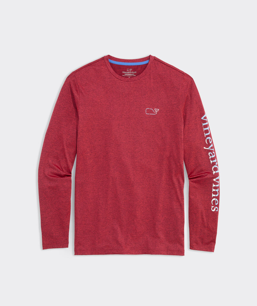 On-The-Go Whale Outline Long-Sleeve Harbor Performance Tee