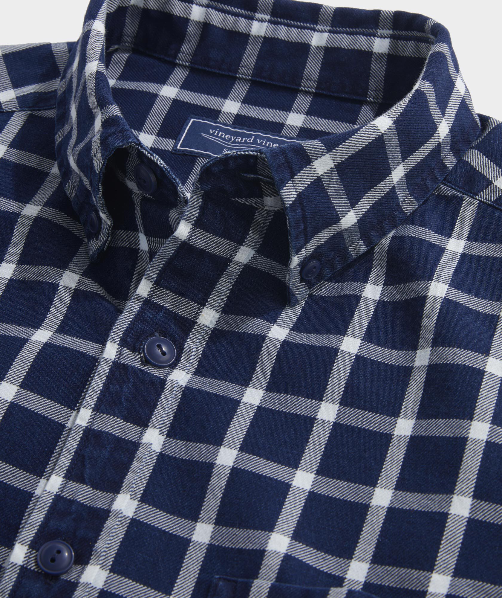 Shop Cotton Twill Indigo Check Shirt at vineyard vines