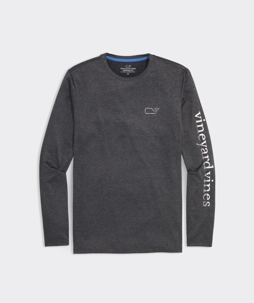 On-The-Go Whale Outline Long-Sleeve Harbor Performance Tee