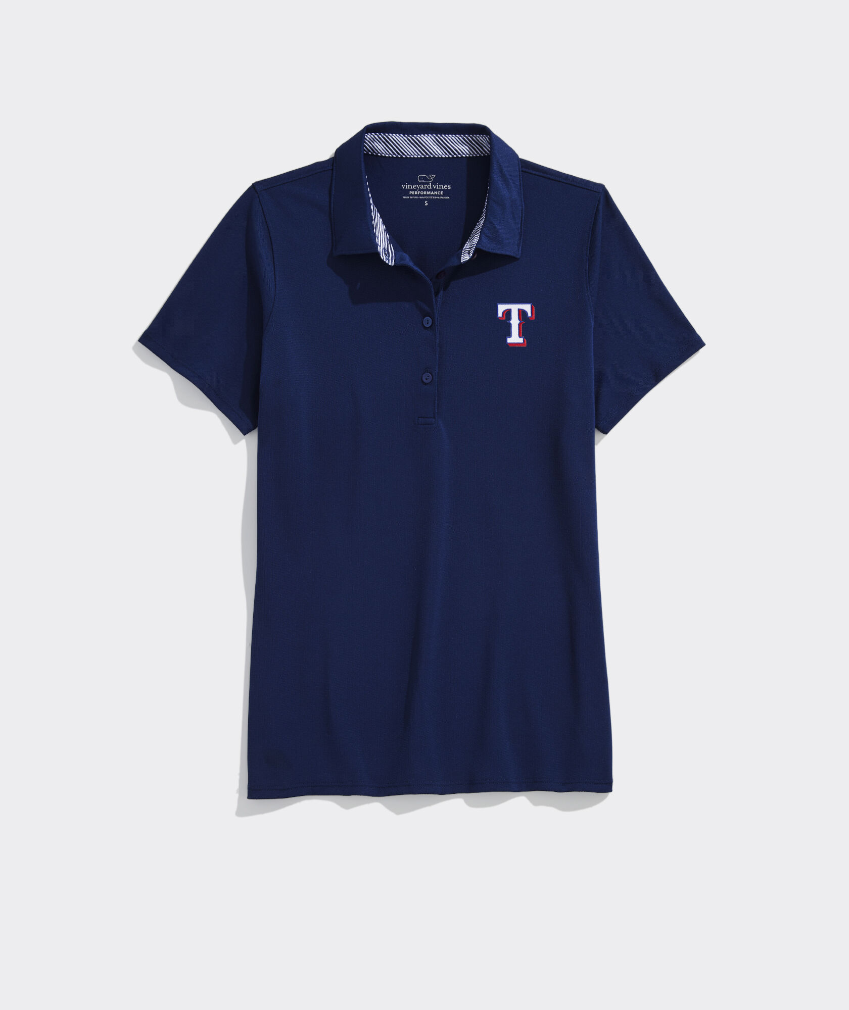 Texas Rangers Shirt Mens Large White Vineyard Vines Edgartown Polo Baseball  Logo