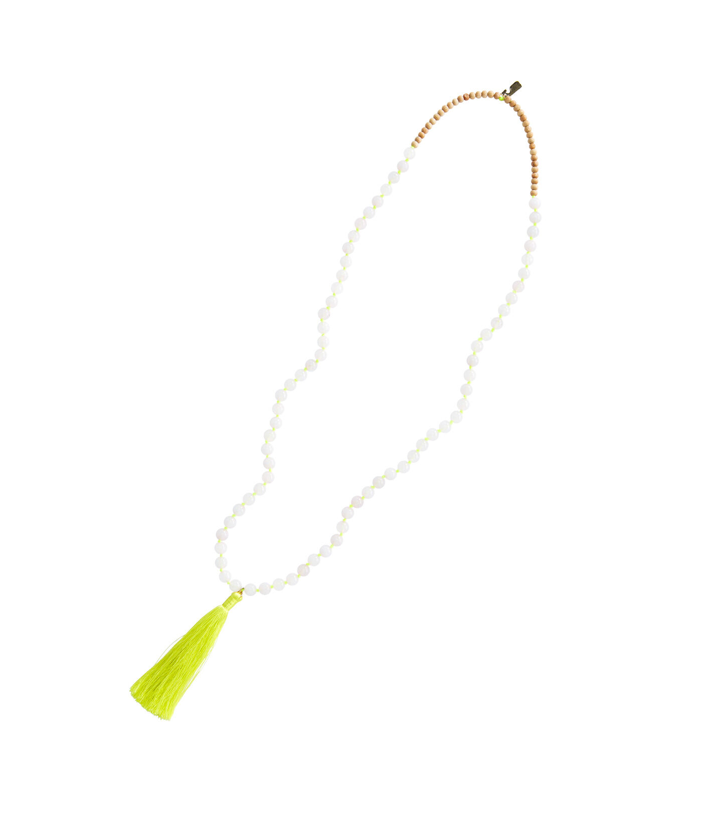Glass Bead Tassel Necklace