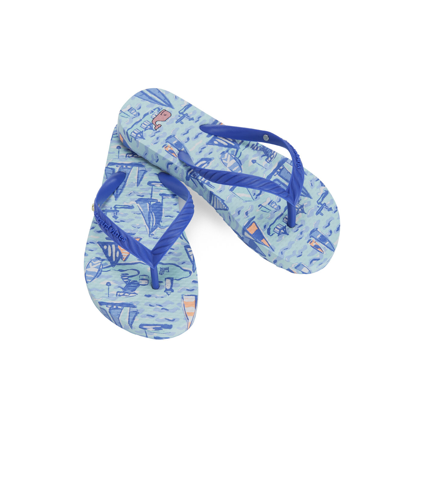 girls blue flip flops