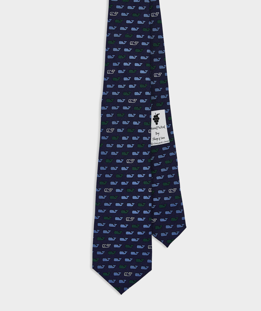 Boys' Back to School Whales Silk Tie