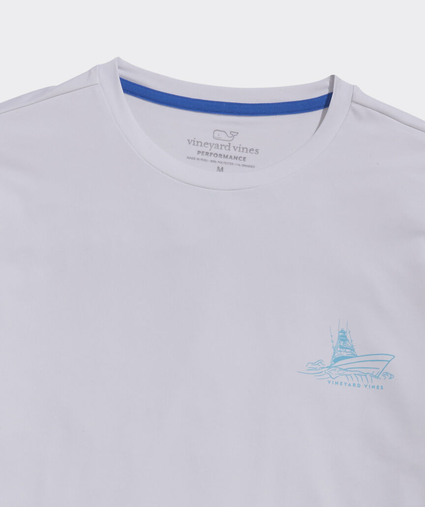 Vineyard Vines Sportfisher Waves Flag Long-Sleeve Harbor Performance Tee (White Cap) (Size: XS)