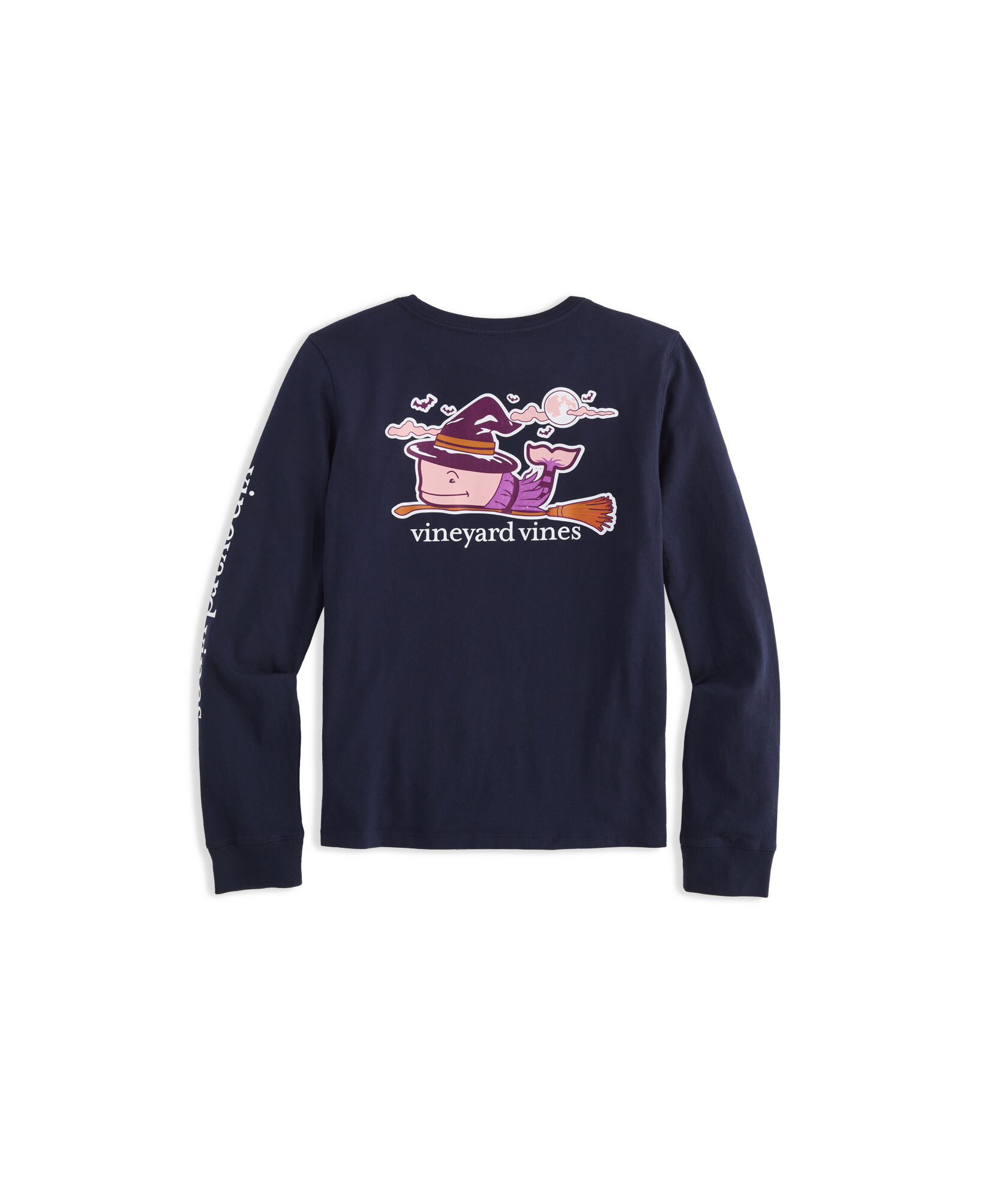 Girls' Glitter Witch Whale Long-Sleeve Pocket Tee