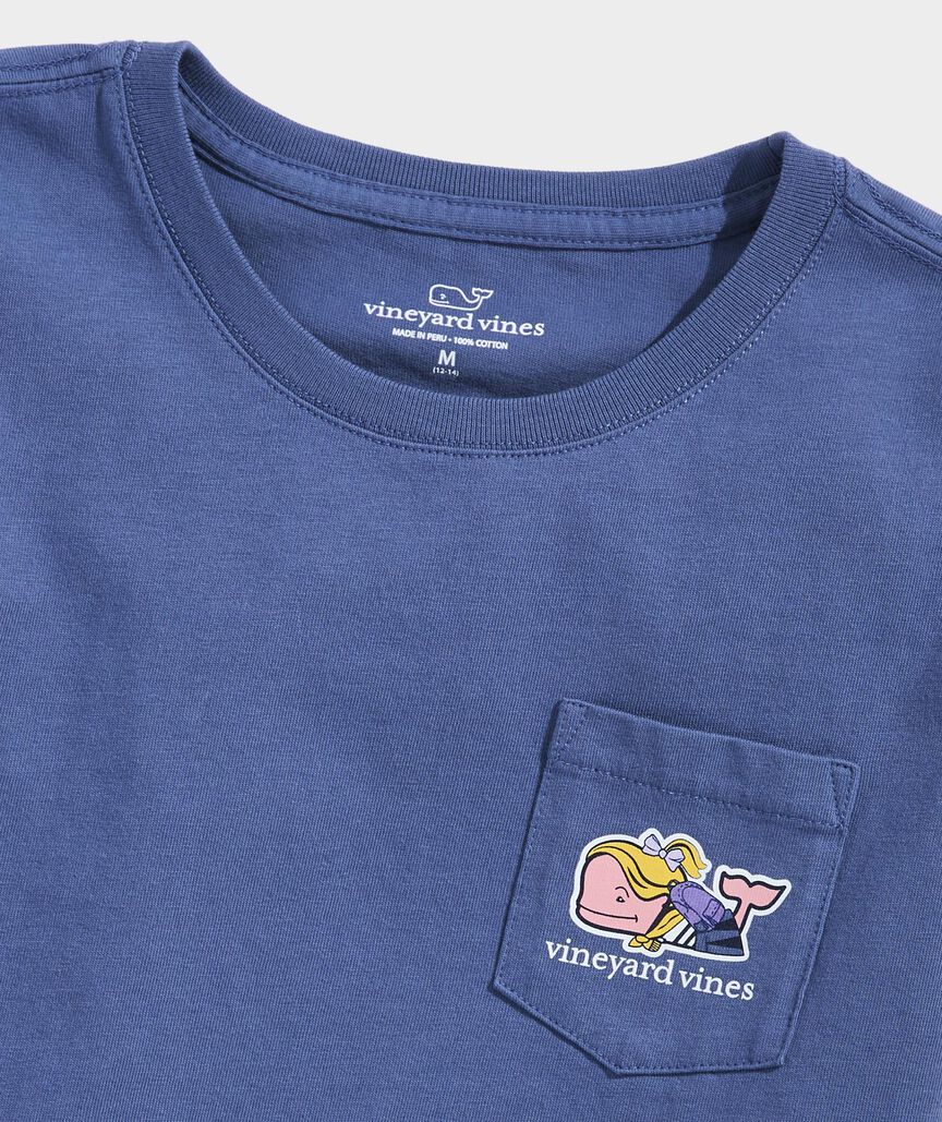 Girls' First Day Of School Whale Short-Sleeve Pocket Tee