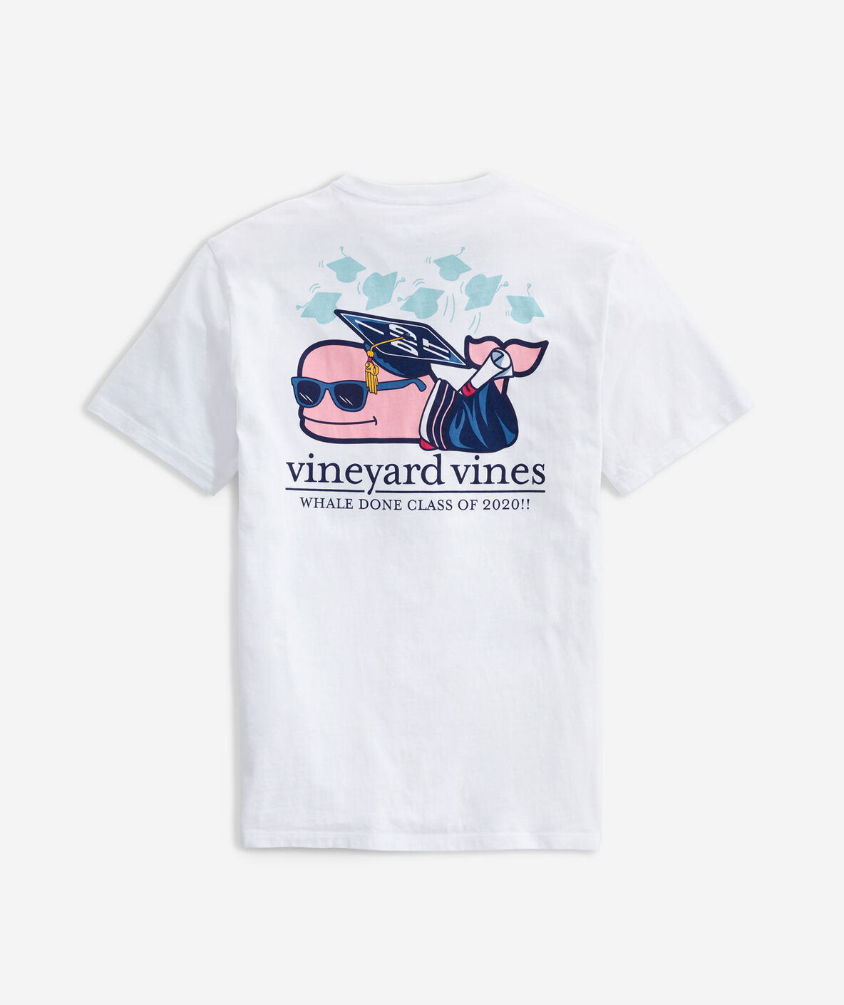 Vineyard Vines Graduation Whale Short Sleeve Pocket Tee in White for Men