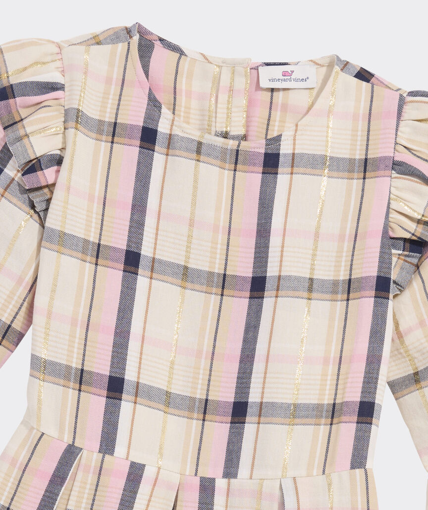 Girls' Pleated Flannel Dress