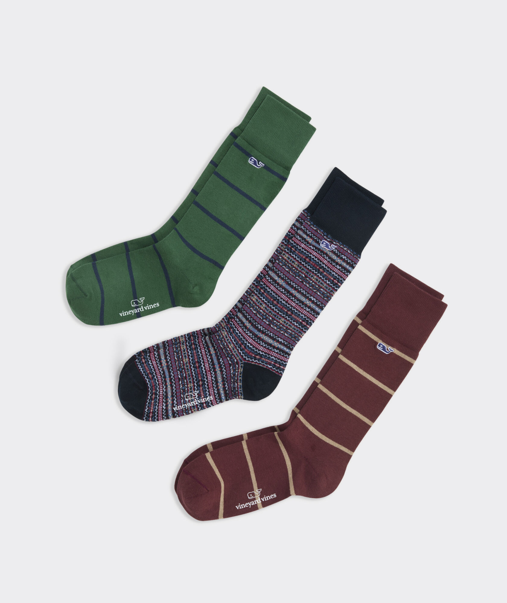 Fair Isle Stripe 3-Pack Socks