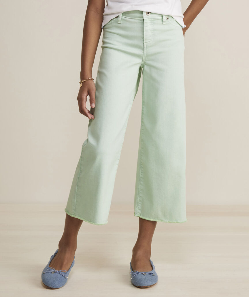 A New Day 12 Mint High-Rise Cropped Wide Leg Pants