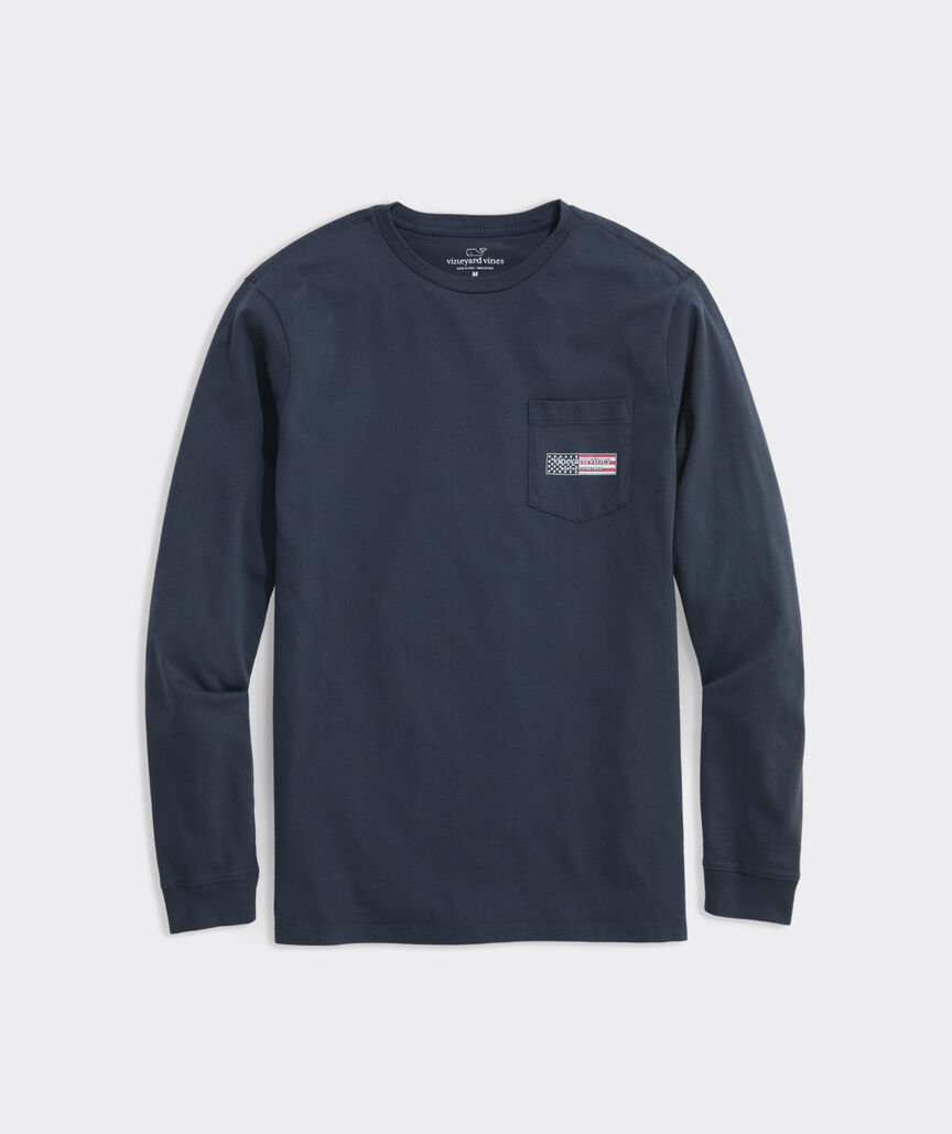 USA Logo Box Long-Sleeve Pocket Tee