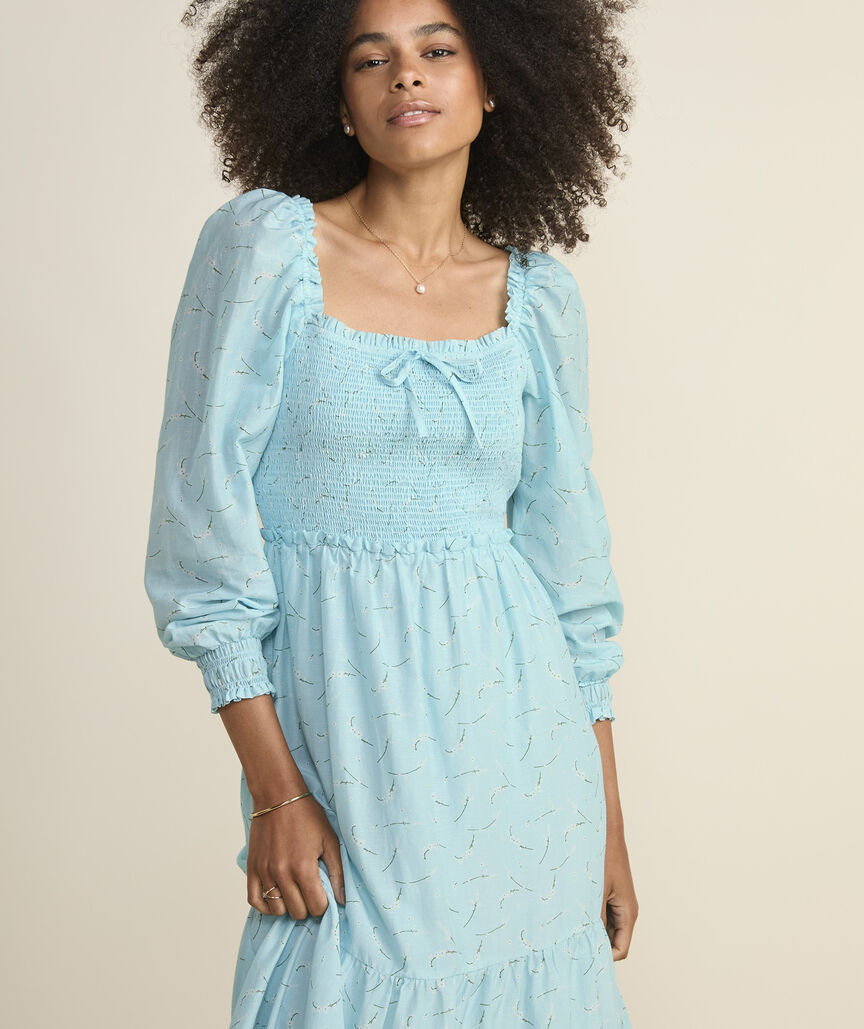 Tiered Smocked Long Sleeve Dress