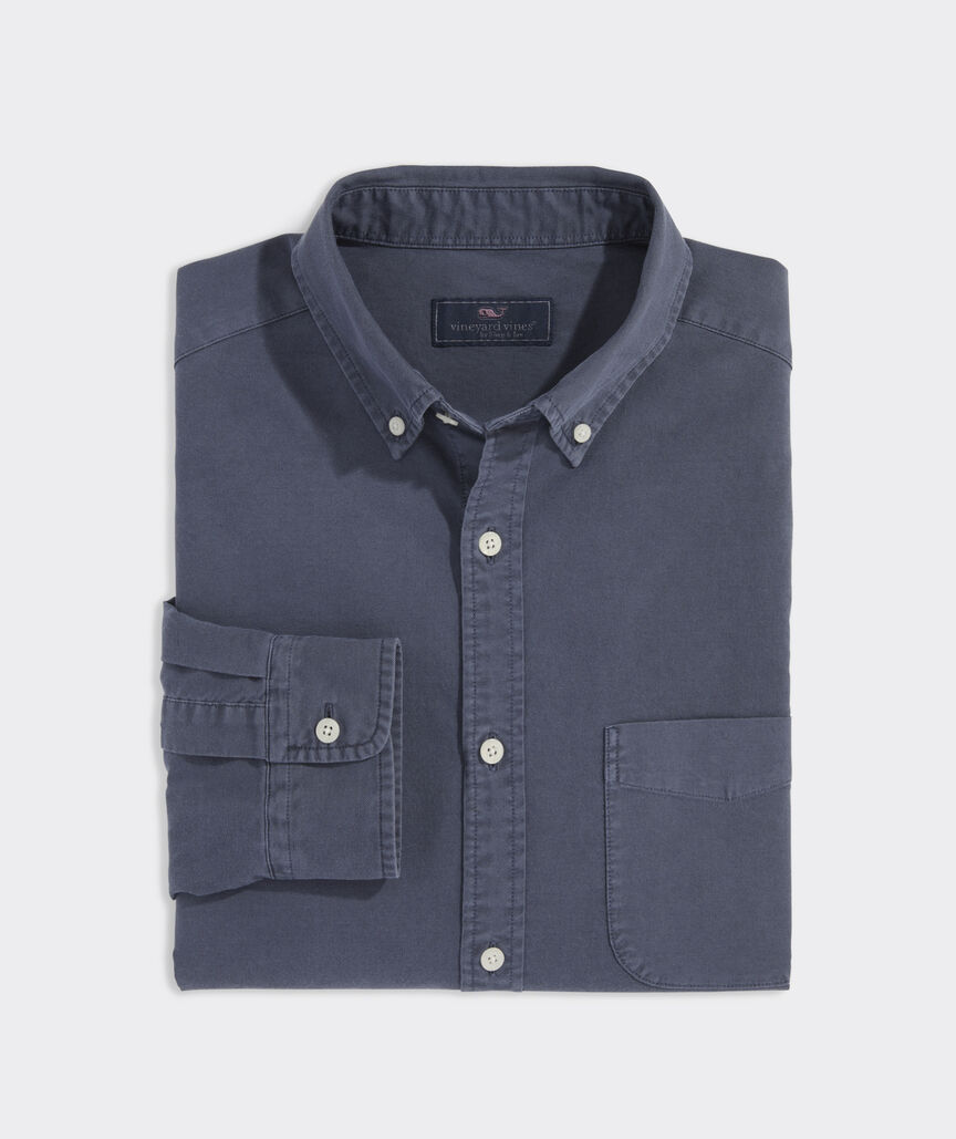 Garment-Dyed Oxford Solid Shirt