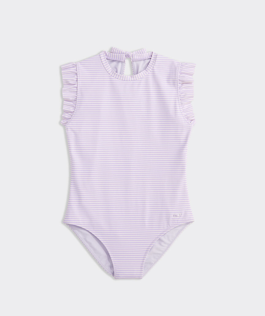 Girls' Ruffle Scoopneck One-Piece