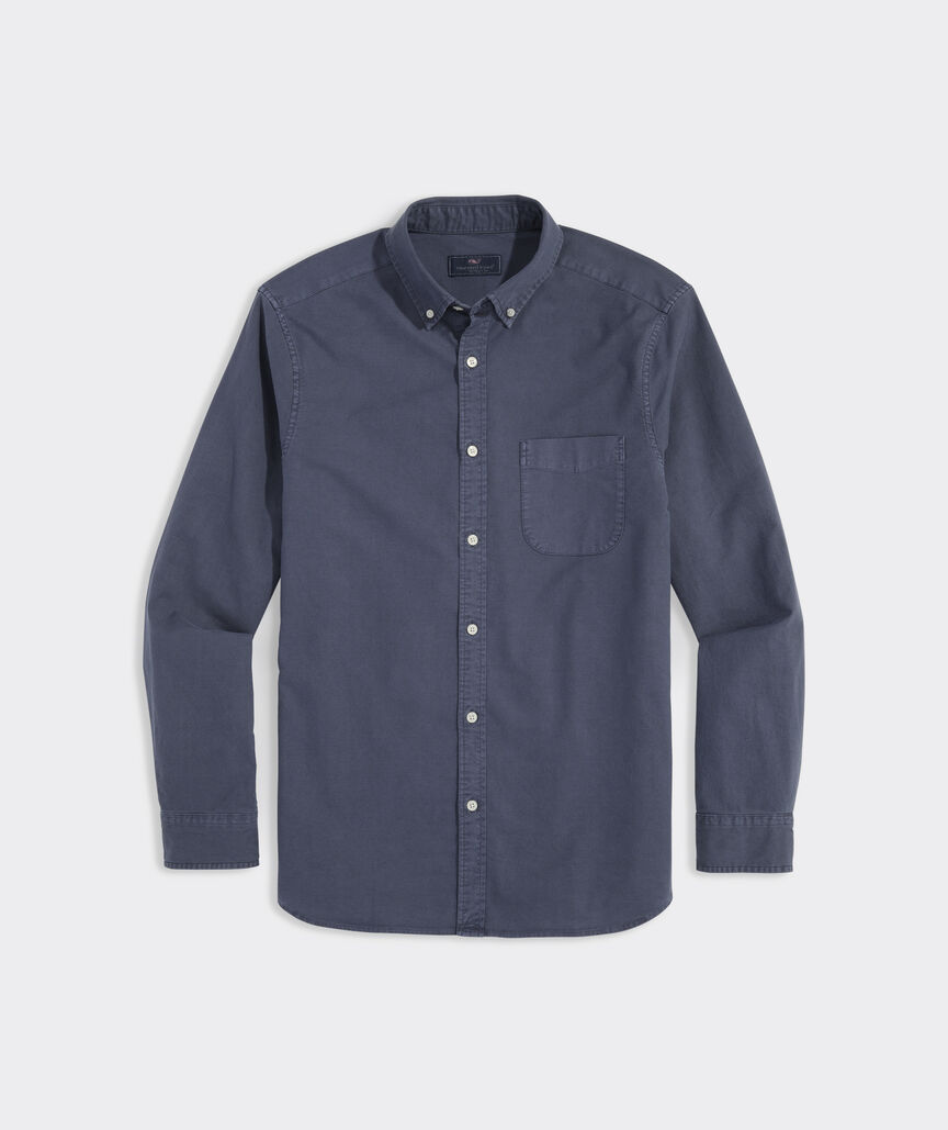 Garment-Dyed Oxford Solid Shirt