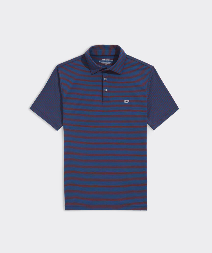 Vineyard Vines Bradley Stripe Sankaty Polo Blue Depth/ Grey / M