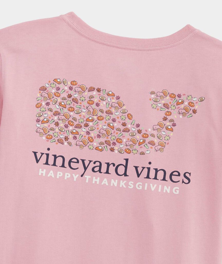 Girls' Thanksgiving Icons Long-Sleeve Pocket Tee