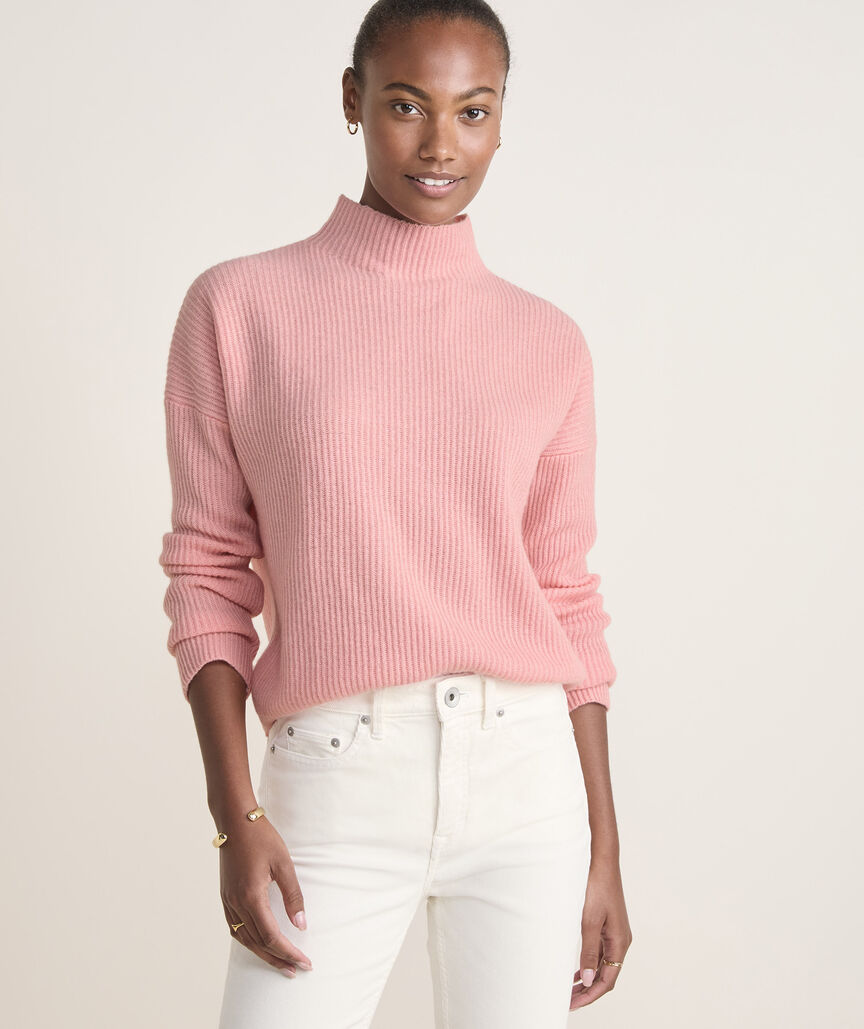 Seaspun Cashmere Ribbed Mockneck Sweater