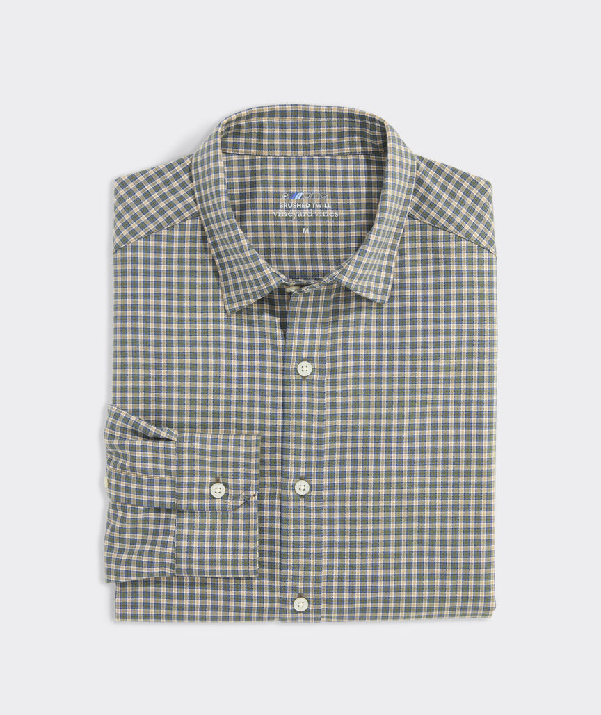 On-The-Go Brushed Twill Plaid Shirt