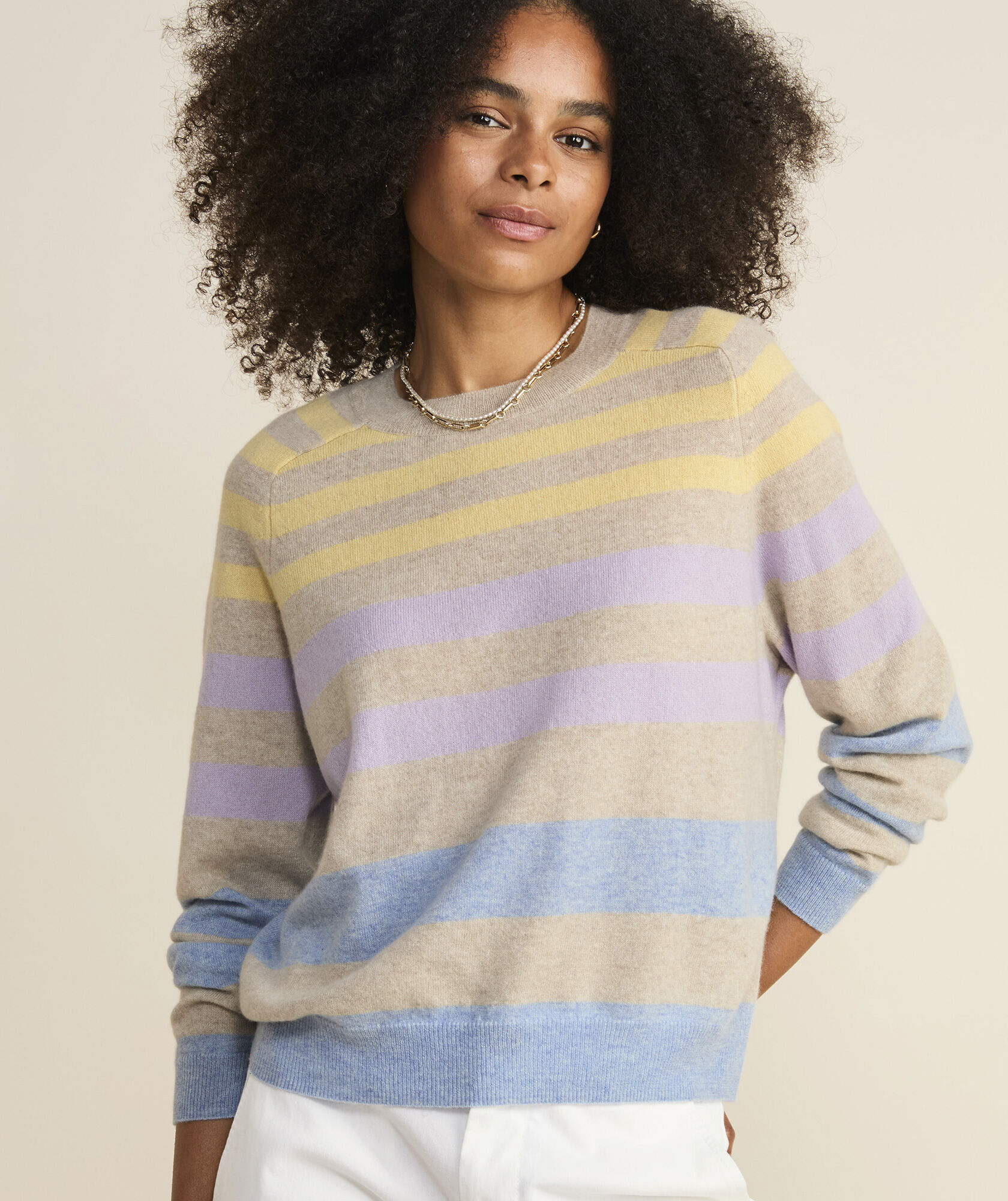 Cashmere Cropped Crewneck Sweater