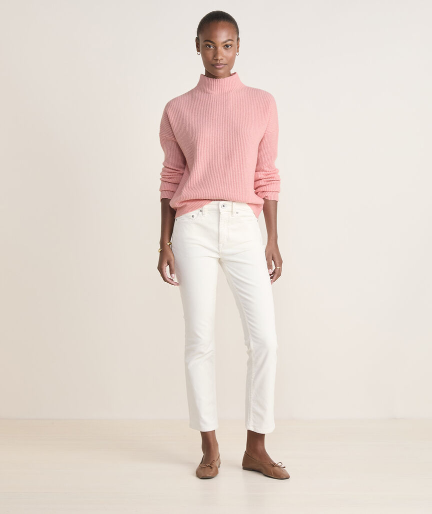 Seaspun Cashmere Ribbed Mockneck Sweater