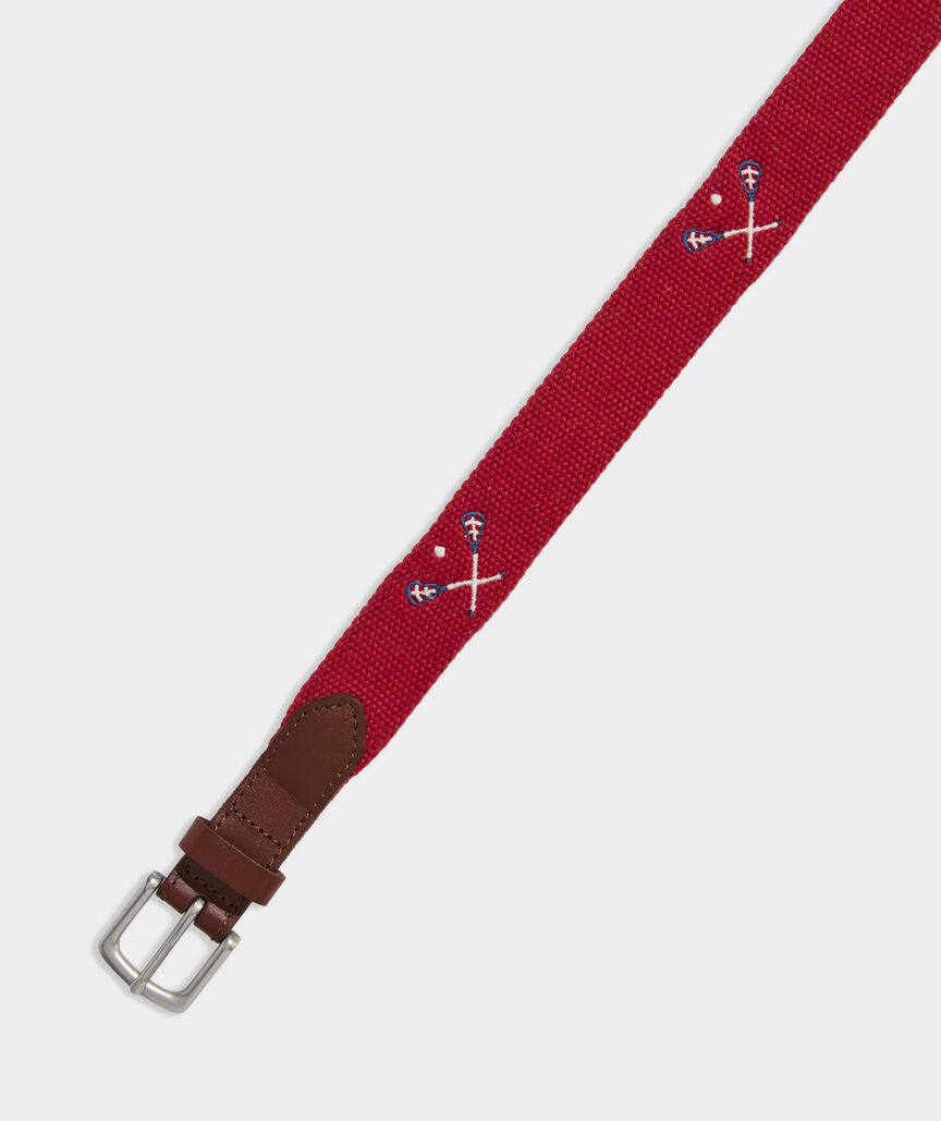 Boys' Lacrosse Embroidered Canvas Club Belt