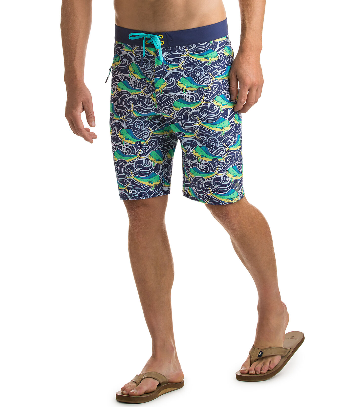 Dolphin Fish Wave Laser Cut Board Shorts