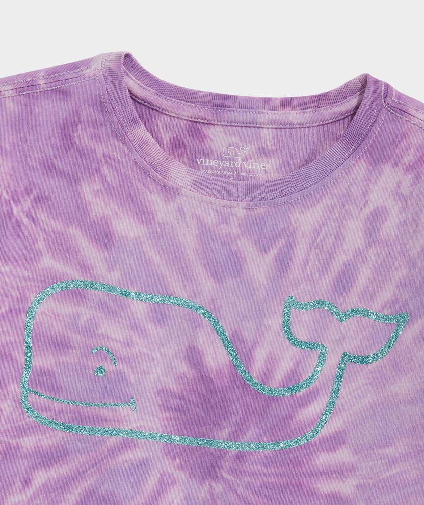 Girls' Whale Outline Tie-Dye Short-Sleeve Tee