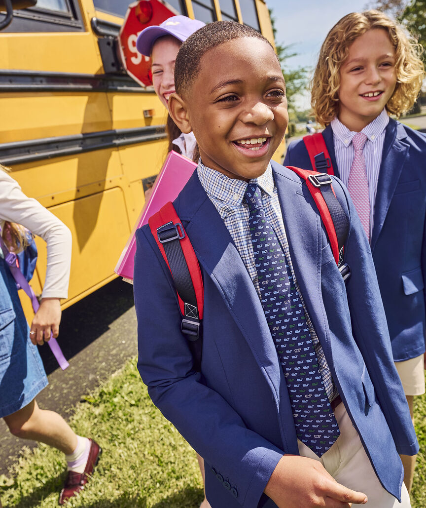 Boys' Back to School Whales Silk Tie