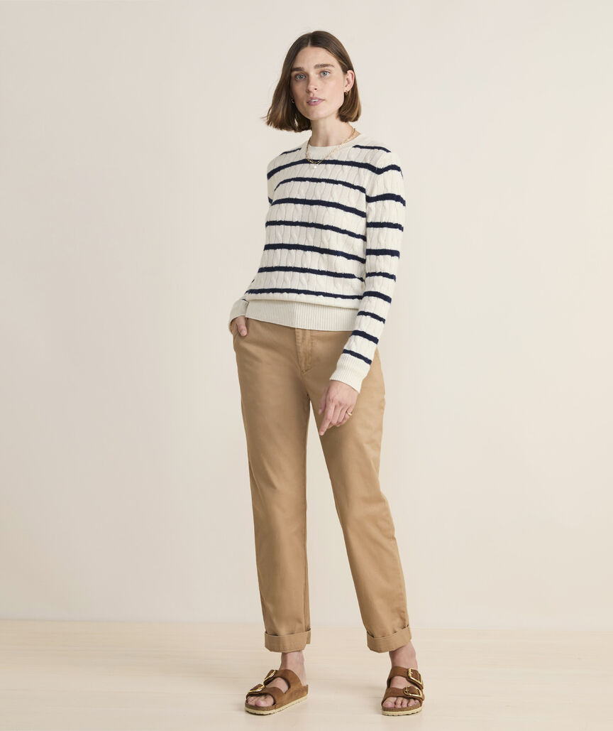 Cashmere Classic Cable Crewneck Sweater