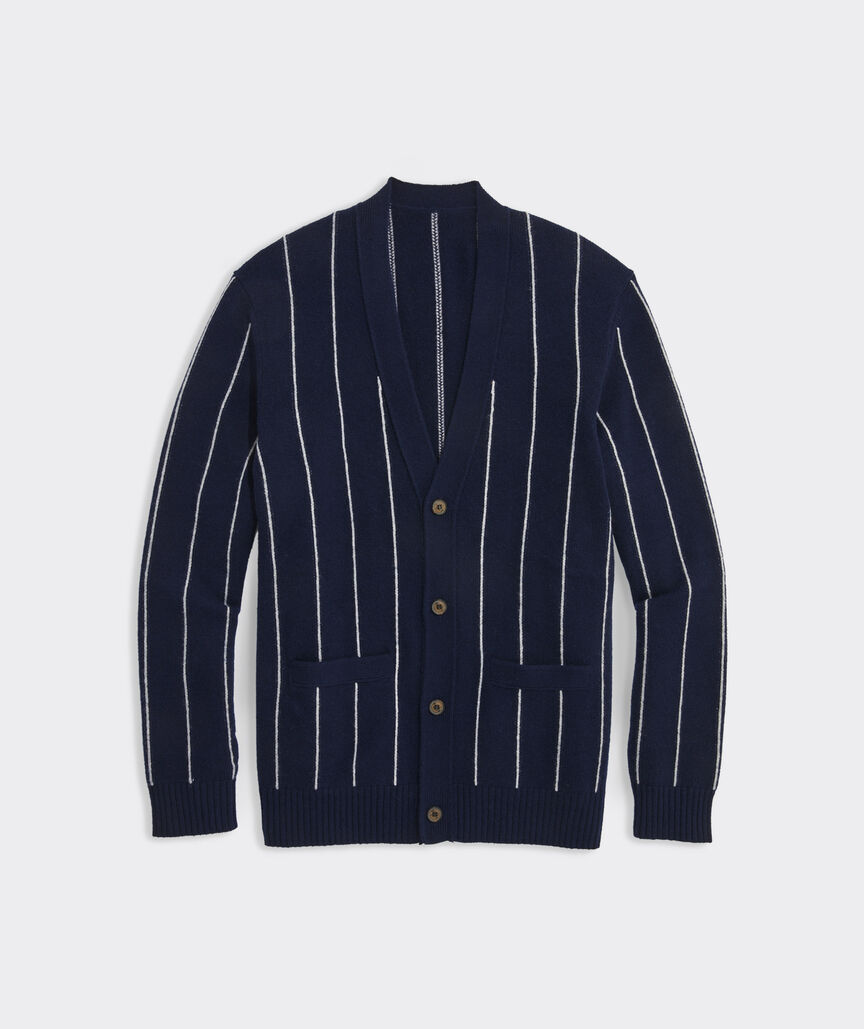 Wool Pinstripe Cardigan