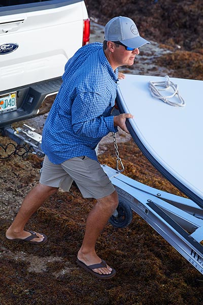 capt. jesse prepping the boat