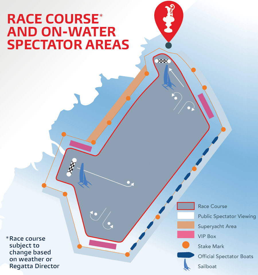 Americas Cup Course Map Map America's Cup The race course area
