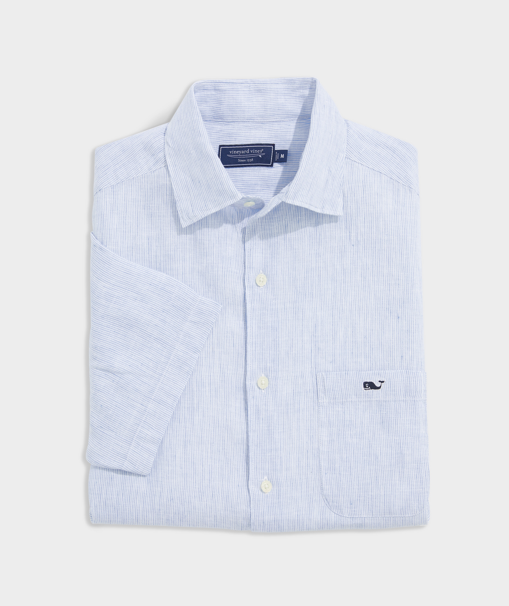 Vineyard Vines Striped Linen Shirt in White for Men