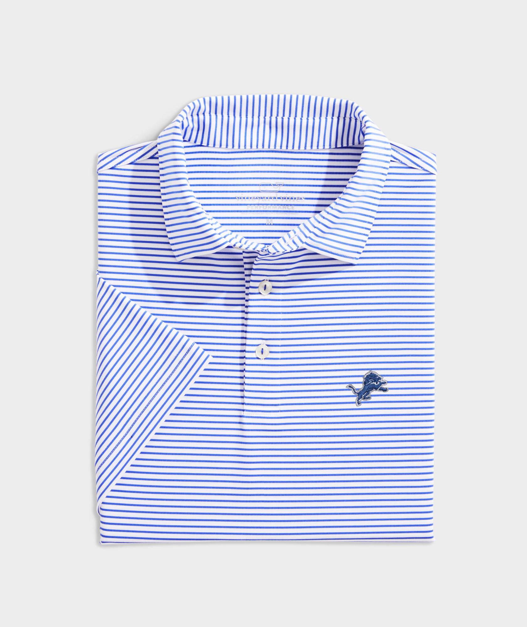 Men's Vineyard Vines Charcoal Detroit Lions Destin Stripe Sankaty Polo