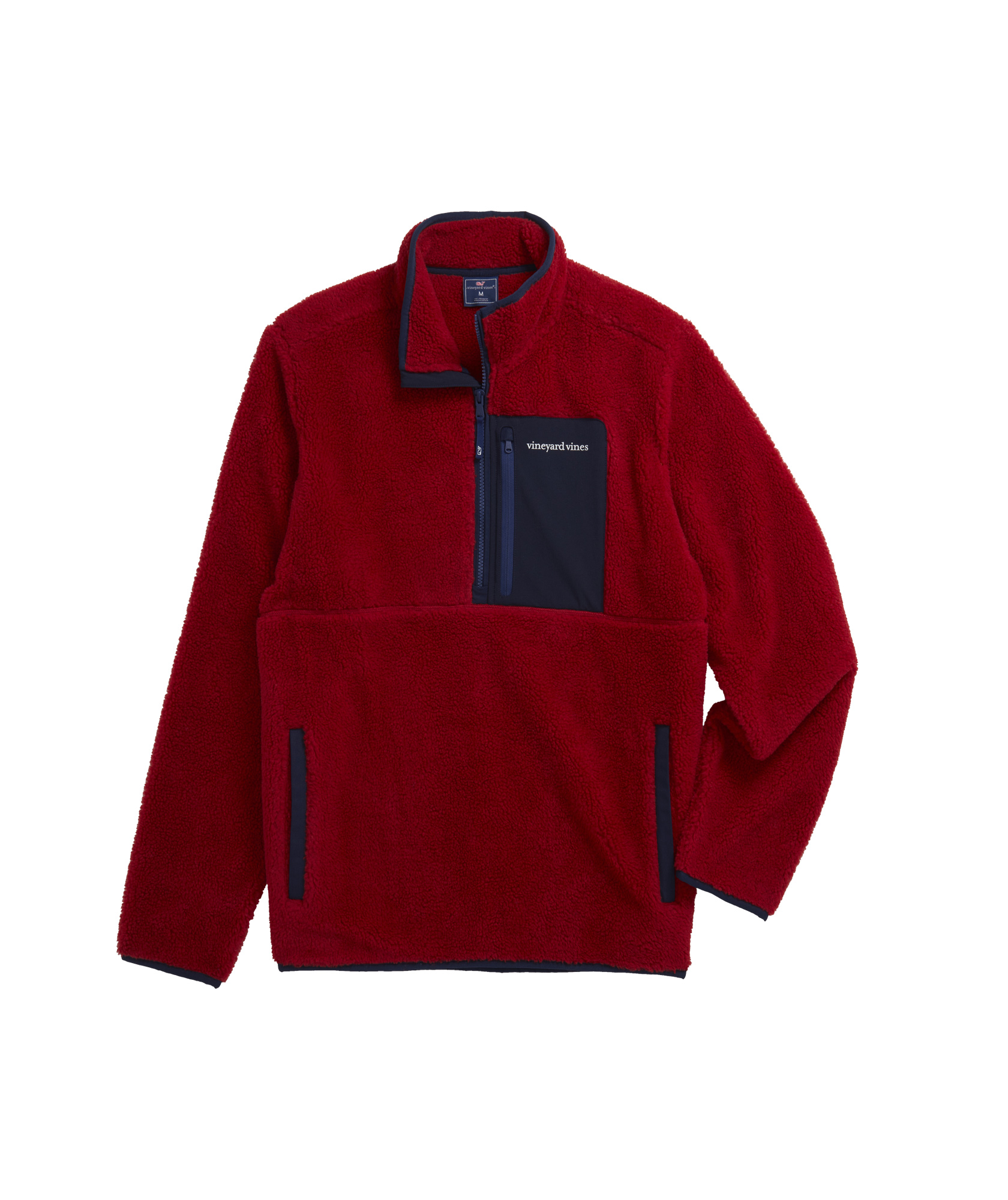 Vineyard Vines Sherpa Half-Zip Pullover Red Velvet Size S