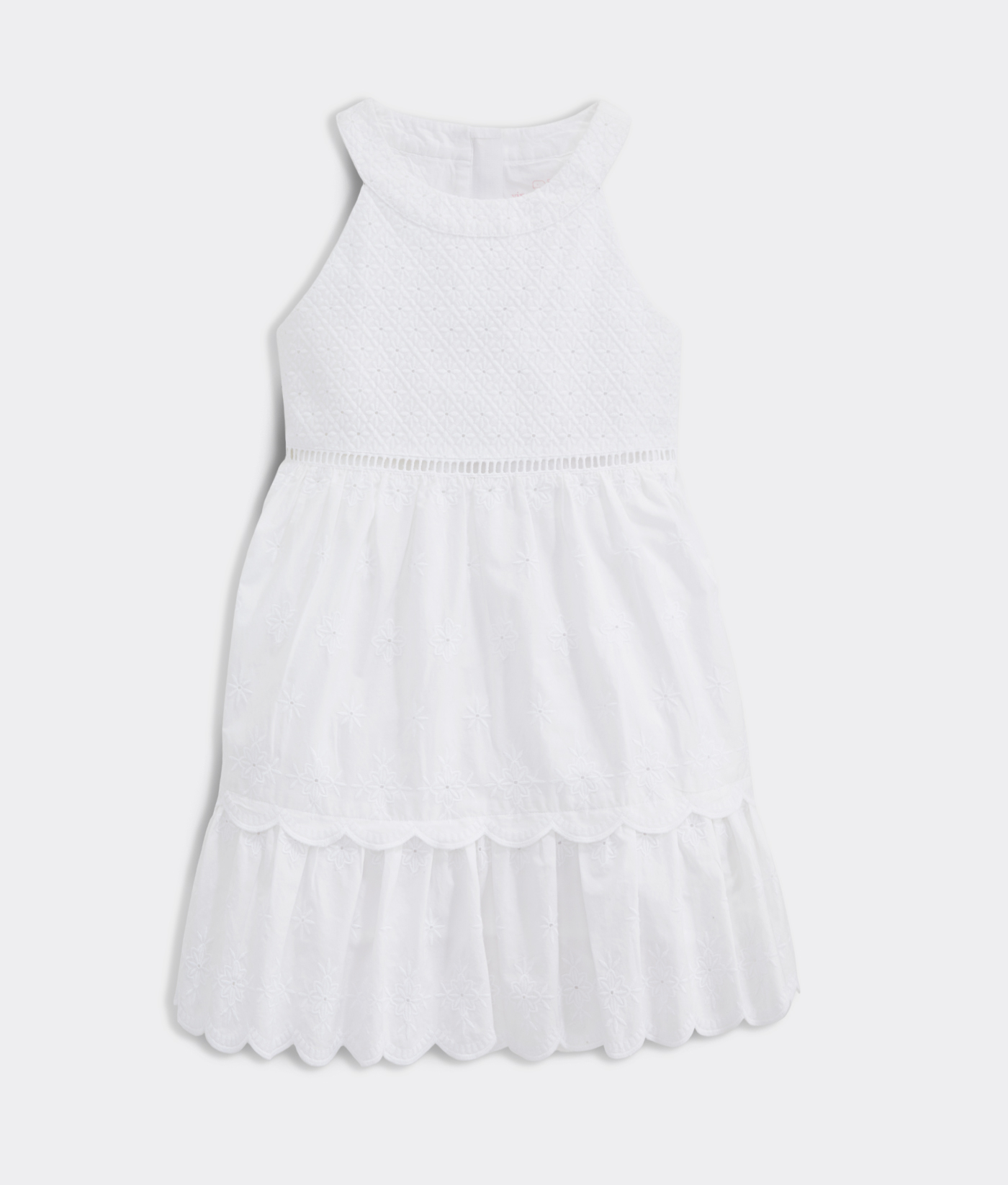 white cotton tiered dress