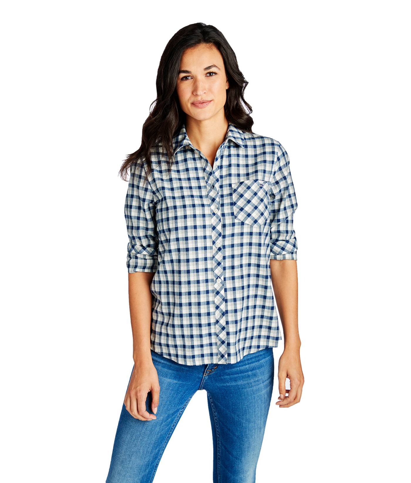 Shop Tri-Color Flannel Chilmark Relaxed Button Down at vineyard vines