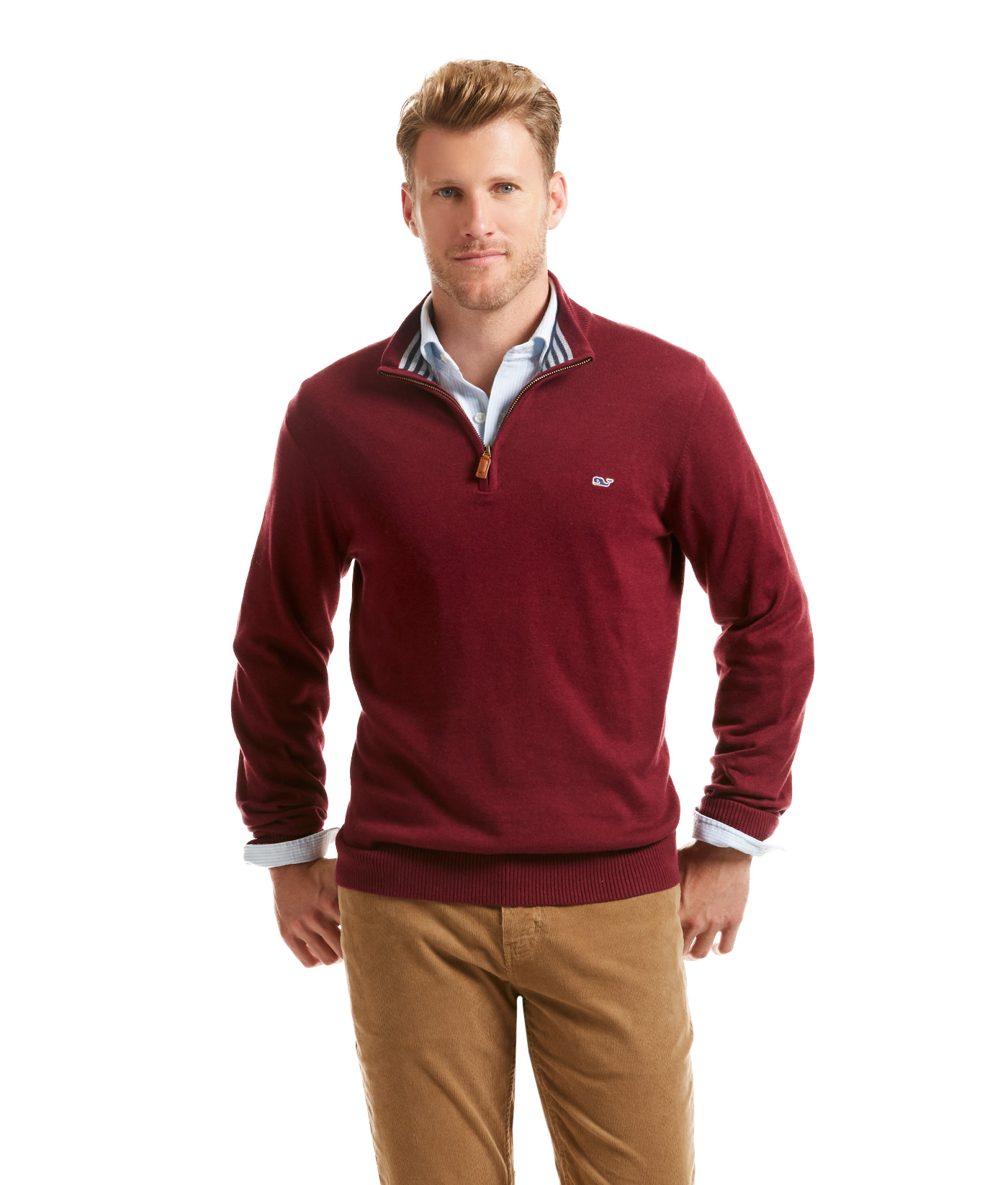 Vineyard Vines Men's Garment-Dyed Crew K Red L