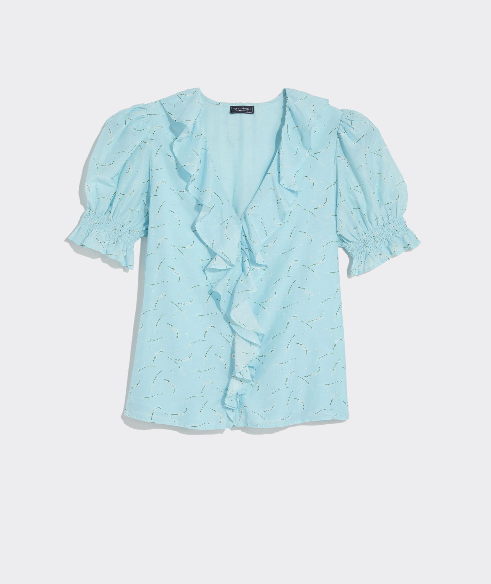 Vineyard Vines Montauk Daisy Ruffle popular Floral Blouse